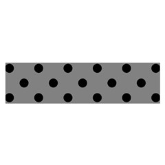 Large Black Polka Dots On Just Grey - Satin Scarf (Oblong)