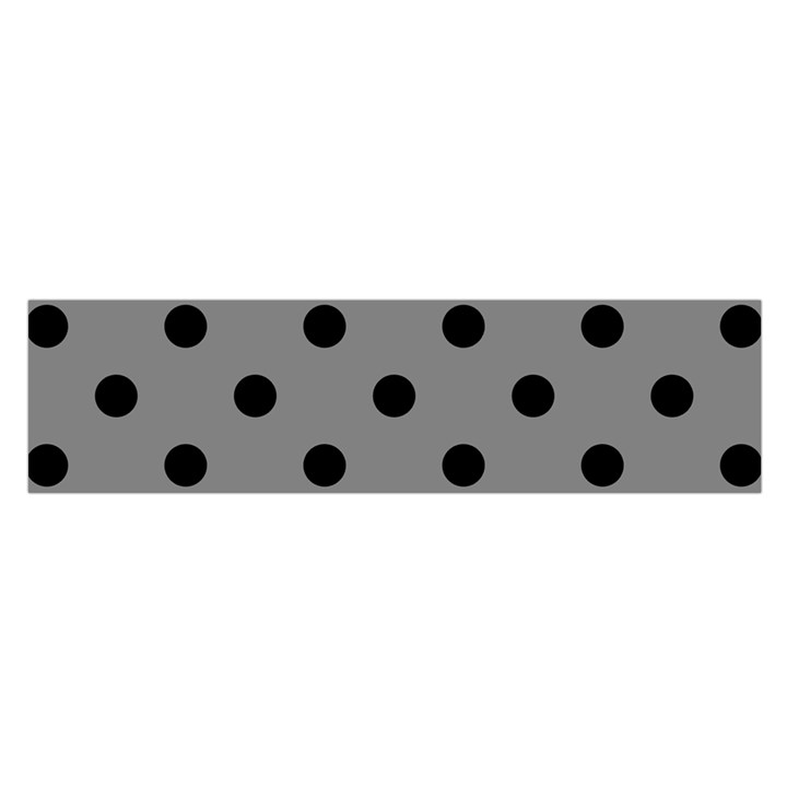 Large Black Polka Dots On Just Grey - Satin Scarf (Oblong)