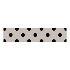 Large Black Polka Dots On Pale Grey - Velvet Scrunchie by FashionLane