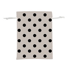 Large Black Polka Dots On Pale Grey - Lightweight Drawstring Pouch (m) by FashionLane