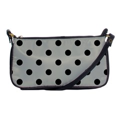 Large Black Polka Dots On Silver Cloud Grey - Shoulder Clutch Bag by FashionLane