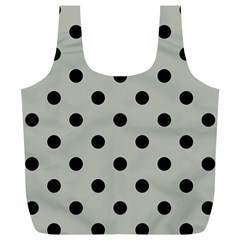 Large Black Polka Dots On Silver Cloud Grey - Full Print Recycle Bag (xl) by FashionLane