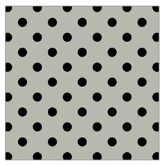 Large Black Polka Dots On Silver Cloud Grey - Large Satin Scarf (square) by FashionLane