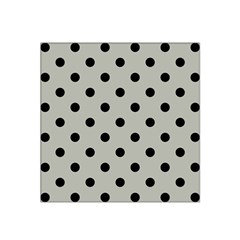 Large Black Polka Dots On Silver Cloud Grey - Satin Bandana Scarf by FashionLane