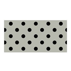 Large Black Polka Dots On Silver Cloud Grey - Satin Wrap by FashionLane