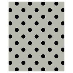 Large Black Polka Dots On Silver Cloud Grey - Drawstring Bag (Small)