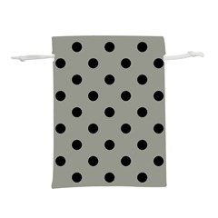 Large Black Polka Dots On Trout Grey - Lightweight Drawstring Pouch (m) by FashionLane