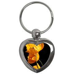 Yellow Poppies Key Chain (heart) by Audy