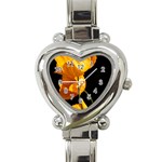 Yellow Poppies Heart Italian Charm Watch Front