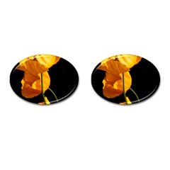 Yellow Poppies Cufflinks (oval) by Audy