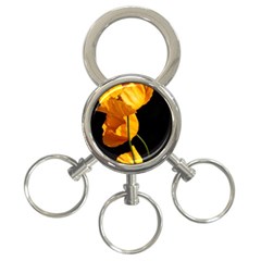 Yellow Poppies 3-ring Key Chain by Audy