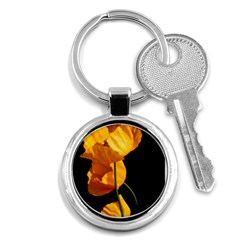 Yellow Poppies Key Chain (round) by Audy