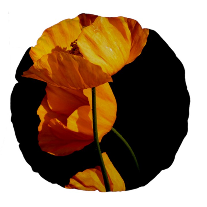 Yellow Poppies Large 18  Premium Round Cushions