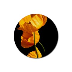 Yellow Poppies Rubber Coaster (round) 