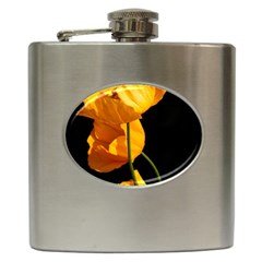 Yellow Poppies Hip Flask (6 Oz) by Audy