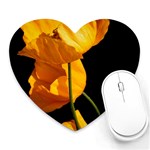 Yellow Poppies Heart Mousepads Front