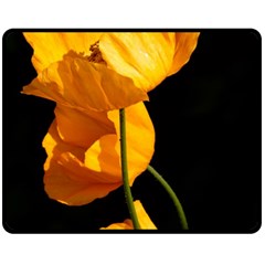 Yellow Poppies Fleece Blanket (medium)  by Audy