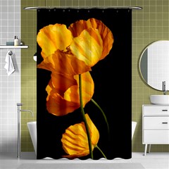 Yellow Poppies Shower Curtain 48  X 72  (small)  by Audy