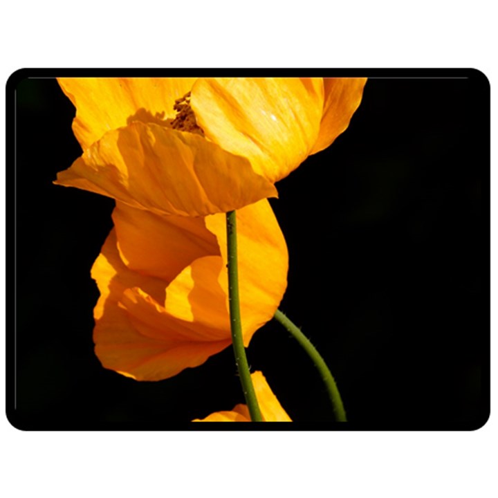 Yellow Poppies Fleece Blanket (Large) 