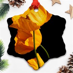 Yellow Poppies Snowflake Ornament (two Sides)