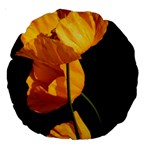 Yellow Poppies Large 18  Premium Round Cushions Front