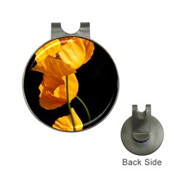 Yellow Poppies Hat Clips With Golf Markers by Audy