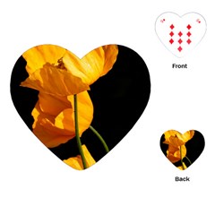 Yellow Poppies Playing Cards Single Design (heart)