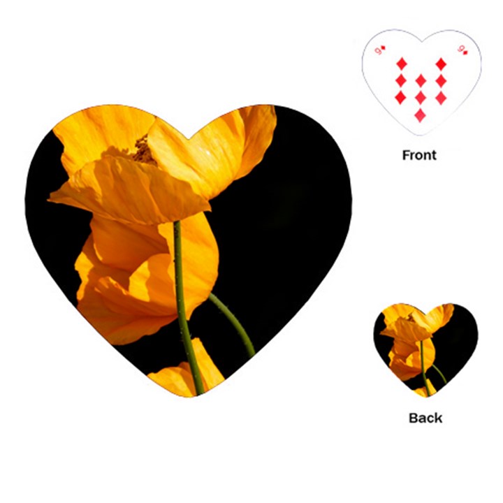 Yellow Poppies Playing Cards Single Design (Heart)