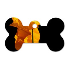 Yellow Poppies Dog Tag Bone (two Sides)