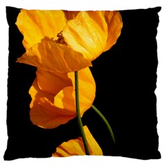 Yellow Poppies Standard Flano Cushion Case (one Side) by Audy