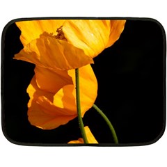 Yellow Poppies Double Sided Fleece Blanket (mini)  by Audy