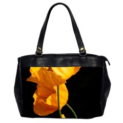 Yellow Poppies Oversize Office Handbag (2 Sides) by Audy