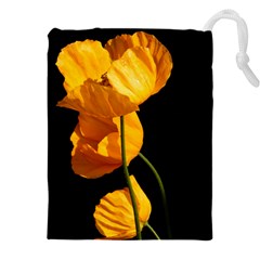 Yellow Poppies Drawstring Pouch (5xl) by Audy