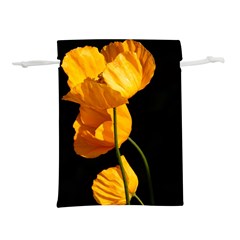 Yellow Poppies Lightweight Drawstring Pouch (l) by Audy