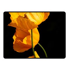 Yellow Poppies Double Sided Fleece Blanket (small)  by Audy