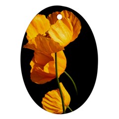 Yellow Poppies Ornament (oval) by Audy