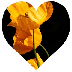 Yellow Poppies Wooden Puzzle Heart by Audy