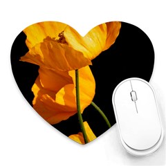 Yellow Poppies Heart Mousepads by Audy