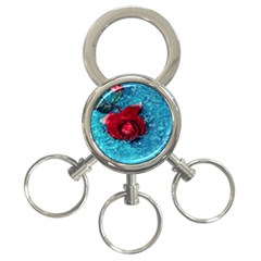 Red Roses In Water 3-ring Key Chain by Audy