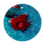 Red Roses In Water Round Ornament (Two Sides) Front