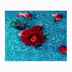 Red Roses In Water Small Glasses Cloth (2 Sides) Front