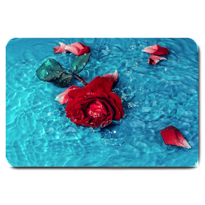 Red Roses In Water Large Doormat 