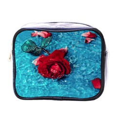 Red Roses In Water Mini Toiletries Bag (one Side) by Audy