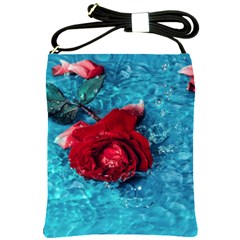 Red Roses In Water Shoulder Sling Bag by Audy