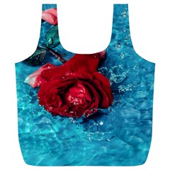 Red Roses In Water Full Print Recycle Bag (xl) by Audy