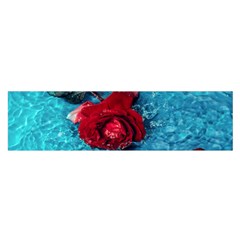 Red Roses In Water Satin Scarf (oblong) by Audy