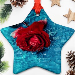 Red Roses In Water Ornament (star) by Audy