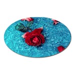 Red Roses In Water Oval Magnet Front