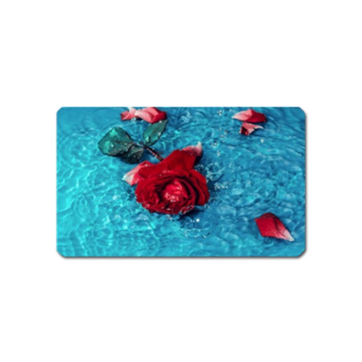 Red Roses In Water Magnet (Name Card)