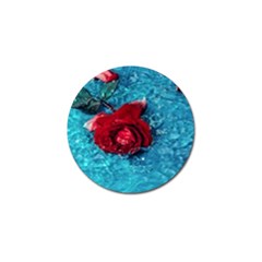 Red Roses In Water Golf Ball Marker by Audy